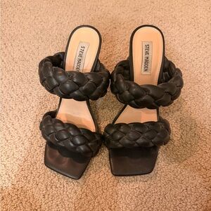Steve Madden Black Braided Sandals